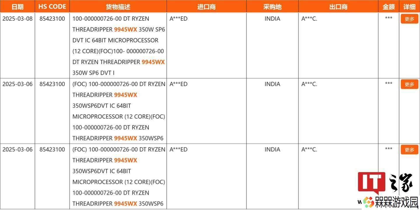 AMD锐龙TR PRO 9000WX系列再添三款，Zen 5核心曝光