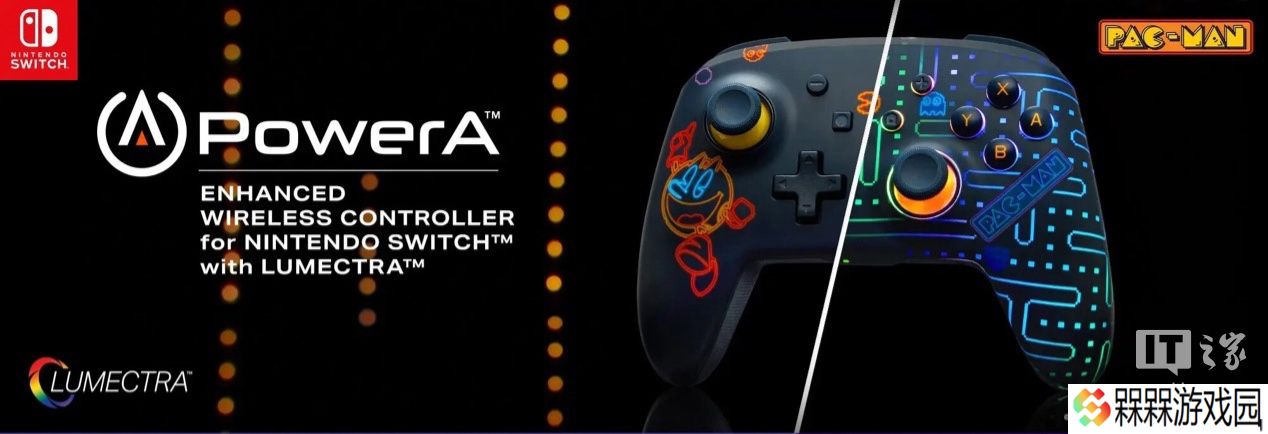 PowerA 推出《吃豆人》游戏联名任天堂 Switch 手柄，64.99 美元
