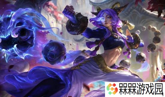 《英雄联盟》新英雄“永岚”高清立绘公布：舞动灵珠的紫发美人