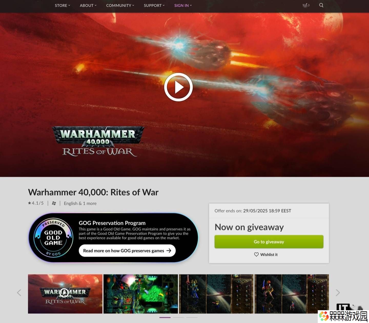 GOG福利！经典策略战棋《战锤40K：战争仪式》限时免费领