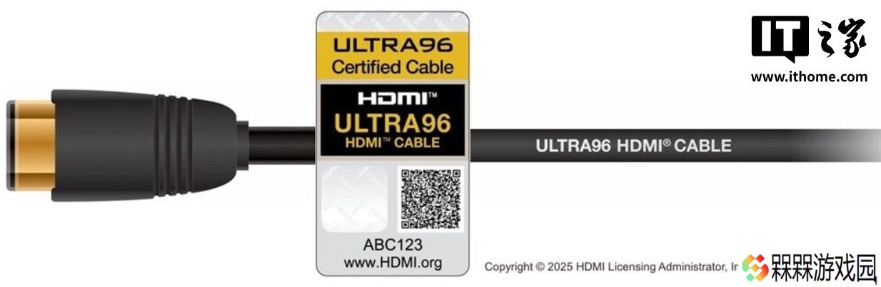 HDMI 2.2 最终完整规范发布：线缆必须标 ULTRA96 字样，带宽翻倍至 96 Gbps