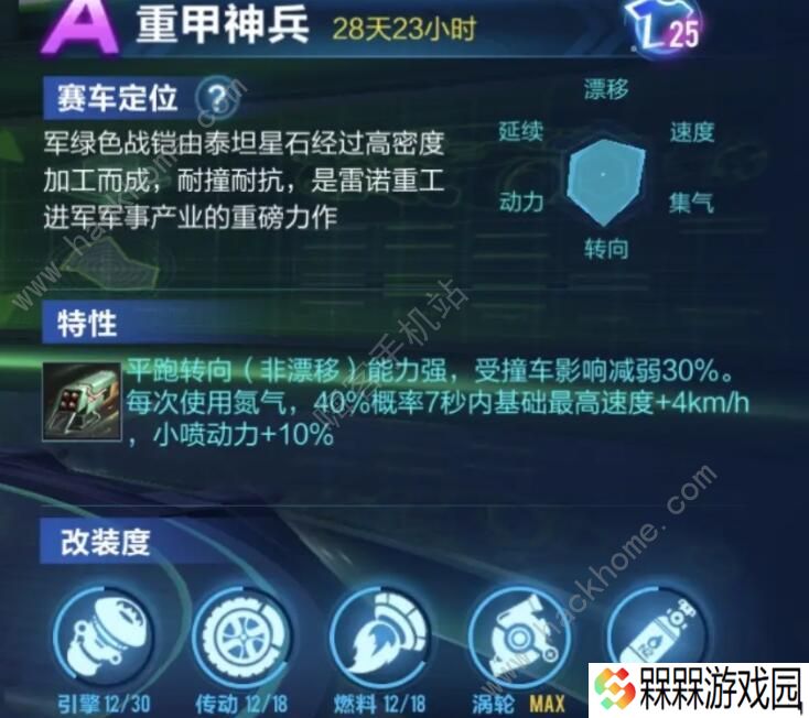 QQ飞车手游重甲神兵怎么改装 重甲神兵最强改装攻略图片1