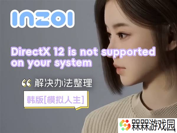 《云族裔inzoi》DirectX12报错问题解决方法 DirectX12报错怎么办