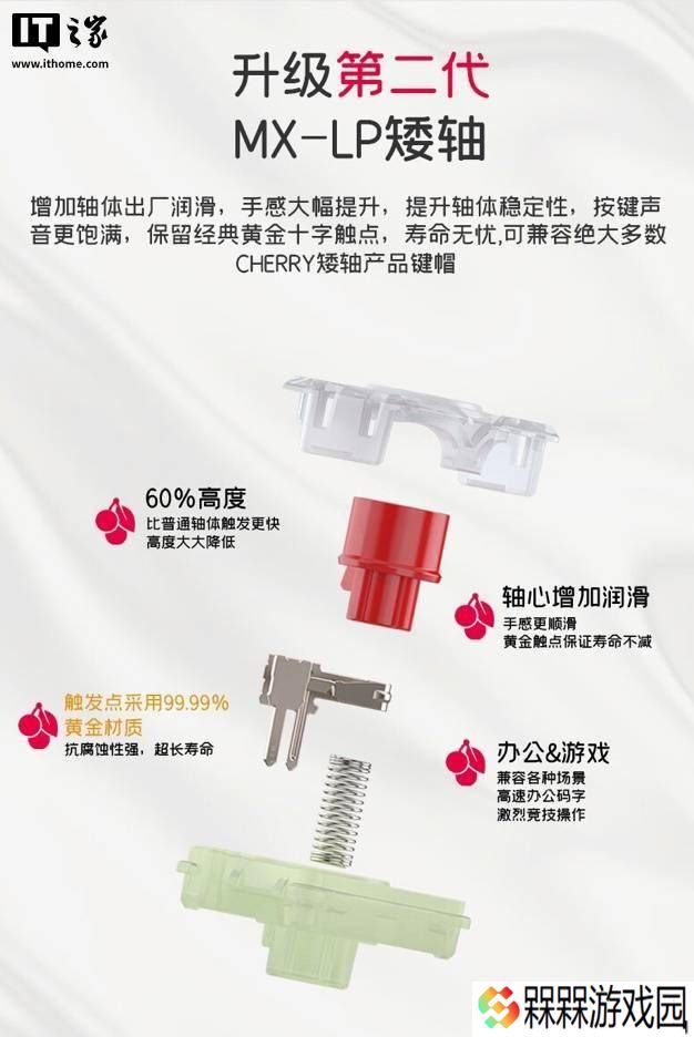CHERRY樱桃KC 500 MX LP机械键盘新上市：矮轴设计，双版本可选